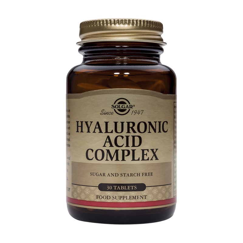 Solgar Hyaluronic Acid Complex 120mg Συμπλήρωμα Διατροφής με Κολλαγόνο & Υαλουρονικό Οξύ για Λαμπερό Δέρμα & Υγιείς Αρθρώσεις, 30tabs