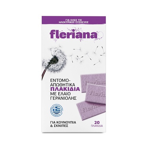 Power Health Fleriana Φυσικά Εντομοαπωθητικά Πλακίδια για όλες τις Ηλεκτρικές Συσκευές με Γερανιόλη, 20τμχ