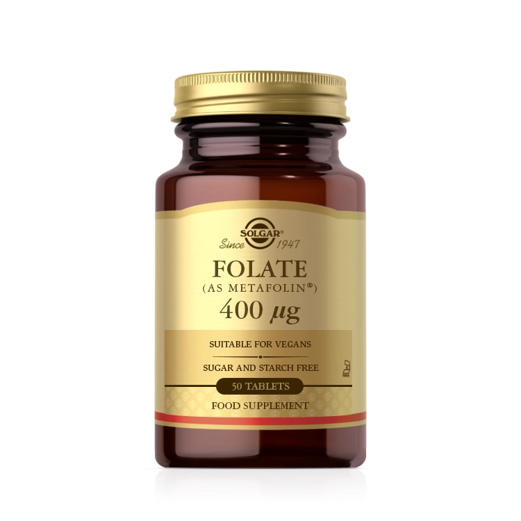 Solgar Folate 400μg (as Metafolin) Συμπλήρωμα Διατροφής με Φολικό Οξύ, 50tabs